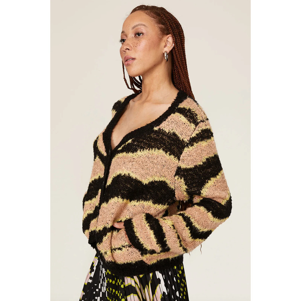 Le Superbe Electric Zebra Cardigan size medium - Picture 3 of 7